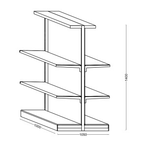 Raft central magazin, 1000x1050x1400 mm