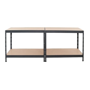 Raft metalic depozitare, 180 x 90 x 45 cm, gri, 4 polite, 300 kg/polita - Img 4