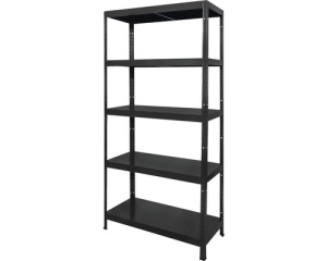 Raft metalic depozitare Kovona Drumy 90 x 40 x 180 cm, negru, 5 polite