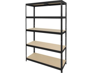 Raft metalic depozitare Kovona Futur Plus 120 x 45 x 180 cm, negru, 5 polite