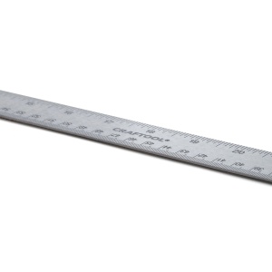 Rigla din INOX pentru pielarie cu talpa de pluta, 30 cm, Tandy Leather - Img 4