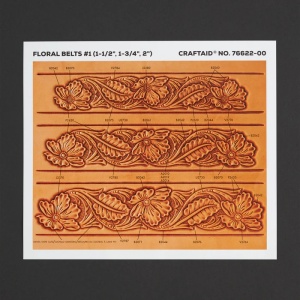 Sablon reutilizabil Craftaid, model curea florala nr. 2 (Floral Belt) pentru modelaj piele - Tandy Leather 76622-00