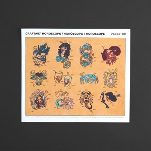 Sablon reutilizabil Craftaid, model horoscop (Horoscope) pentru modelaj piele - Tandy Leather 76662-00