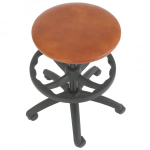 Scaun Labor XTRA imitatie piele cu inaltime reglabila si suport picioare negru - Img 1