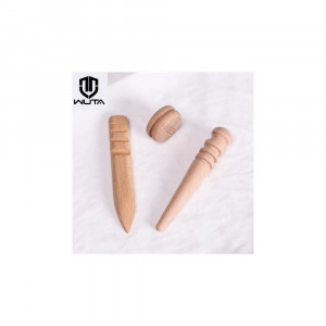 Scula din lemn pentru lustruit si finisat margini piele Wuta (Rotund / Plat / Disc) - Img 2