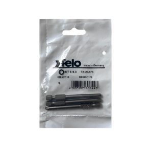 Set 3 biti Felo, seria Industrial profil Torx, E6.3, TX27, 73mm - Img 1