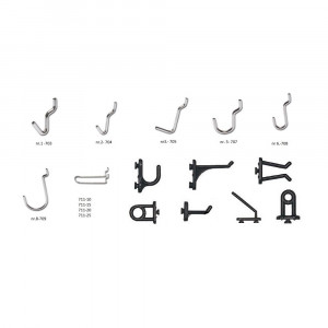 Set 40 carlige metalice/plastic pentru panou perforat de scule - Img 1