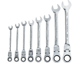 Set chei cu clichet articulat WGB, 8 piese, crom-vanadiu