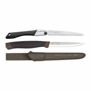 Set Cuțit Companion, Heavy Duty MG Si Fierastrau pliabil bushcraft, camping Silky Gomboy 240mm cu 10dinti, 30mm