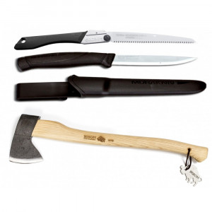 Set Cuțit Companion, negru, Fierastrau Silky Gomboy 240mm cu 10dinti, 30mm si Bison 1250g