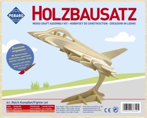 Set de constructie din lemn „Avion de vanatoare” debitat cu laser Pebaro - Img 2