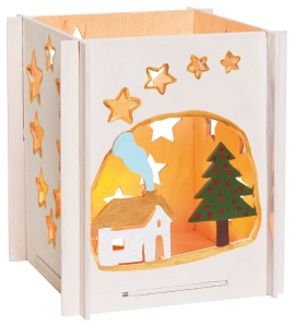 Set de constructie din lemn „Casa-felinar” debitat cu laser Pebaro - Img 3