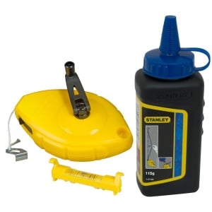 Stanley 0-47-443, set sfoara de trasare + creta albastra + nivela fir, blister - Img 3