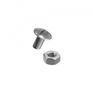 Șuruburi metrice cu cap bombat și piuliță 6x10 mm oțel zincat, pachet 50 bucăți