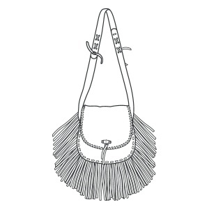 Tipar hartie geanta cu franjuri Janis (Janis Fringe Bag) - Tandy Leather 56452-00