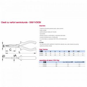 506/1VDEBI Cleste/Patent izolat cu varfuri semirotunde, Unior - Img 2