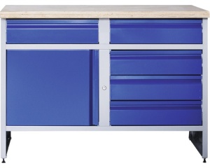 Banc de lucru industrial 1180 mm cu 1 usa si 5 sertare
