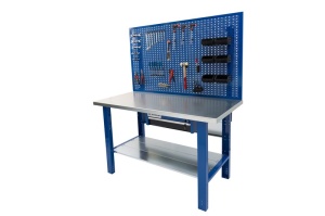Banc de lucru metalic Werkmeister 1500-27, 1500 mm, sertar cu cheie si panou perforat