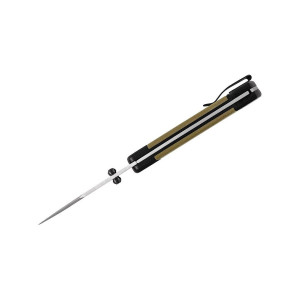 Briceag de vanatoare Buck 110 Folding Hunter Sport 0110GRS5-B, otel S30V, maner Micarta verde si cadru aluminiu, Lockback - Img 3