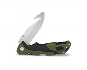 Briceag de vanatoare Buck Pursuit Large 0660GRG-B cu carlig, otel 420HC, maner Versaflex verde, Lockback - Img 4