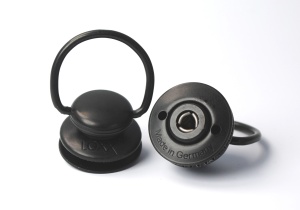Buton superior cromat negru cu inel pentru sisteme de fixare LOXX - Img 1