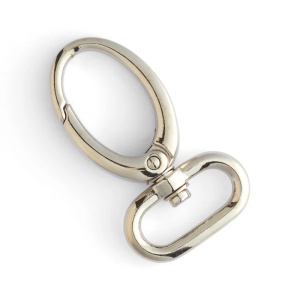 Carabina ovala cu arc (Oval Spring Snap) nichelata, 19 mm si 25 mm - Tandy Leather - imagine 2