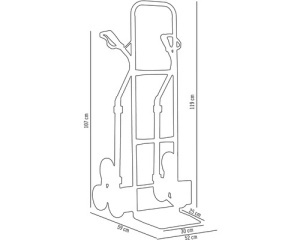 Carucior transport cu platforma pentru trepte Cargo Point max. 150kg, H 1190mm, din otel zincat - Img 7