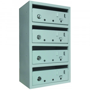 Cutie postala modulara 1x4, 250 x 160 x 435 mm, 4 compartimente, cu yale individuale