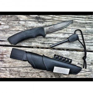 Cutit Bushcraft Survival BlackBlade (C) cu lama otel carbon C100S cu acoperire DLC , Morakniv - Img 5