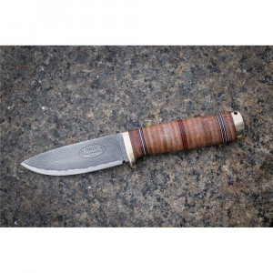 Cutit Fallkniven NL5CXL Idun Northern Light, lama Cowry X Damascus, maner piele naturala, lama 100 mm - Img 6