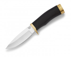 Cutit fix pentru vanatoare Buck 0692BKS-B Vanguard, maner cauciucat negru si garda alama