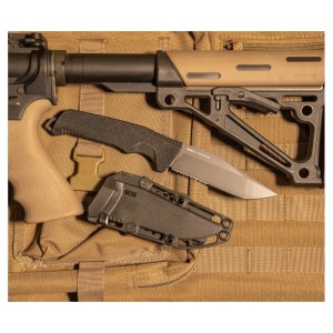 Cutit lama fixa SOG Trident FX - Serrated - Blackout - Img 11