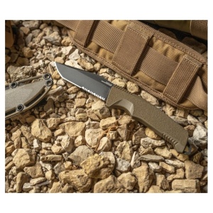 Cutit lama fixa SOG Trident FX - Serrated - FDE - Img 12