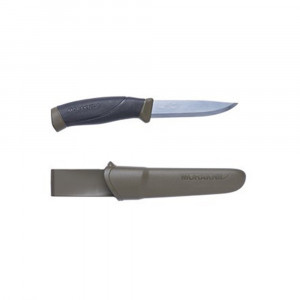 Cutit outdoor Morakniv Companion C Carbon Steel, teaca inclusa, verde militar