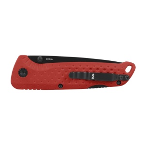 Cutit pliabil SOG Adventurer LB Red Black 13-11-07-43, lama Drop Point 5Cr15MoV Satin, Lockback, maner GRN Red & Black, EDC Outdoor - Img 5