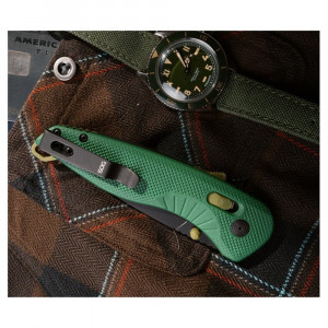 Cutit pliabil SOG Aegis AT Forest Moss 11-41-04-41, lama Drop Point CRYO D2 Black TiNi, deschidere asistata S.A.T., AT-XR Lock, maner GRN Forest Moss, EDC Premium - Img 6