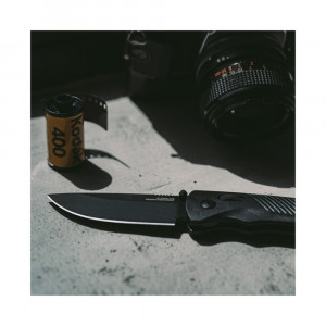 Cutit pliabil SOG Flash AT Black 11-18-01-41, lama Drop Point CRYO D2 Black TiNi, deschidere asistata S.A.T., AT-XR Lock, maner GRN Black - Img 8