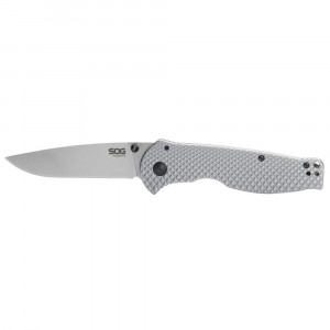 Cutit pliabil SOG Flash FL 14-18-01-57, lama Drop Point 8Cr13MoV, Frame Lock, maner integral din otel inoxidabil, EDC Folder - Img 1