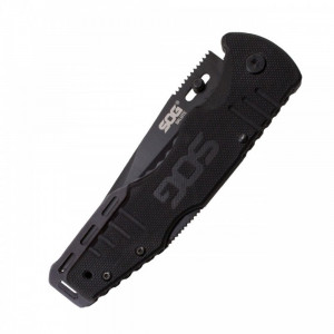 Cutit pliabil SOG Salute Black FF11-CP, lama 8Cr13MoV Black Oxide, Lockback, maner G10, EDC Tactical Folder - Img 5
