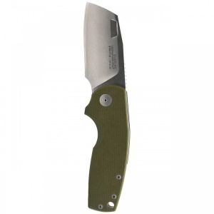 Cutit pliabil SOG Stout FLK Cleaver OD Stonewash 14-03-11-57, lama Cleaver CRYO D2 Stonewashed, Frame Lock, deschidere Flipper, maner G10 Olive Drab, EDC - Img 5