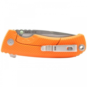 Cutit pliabil SOG Tellus FLK Blaze Orange 14-06-03-43, lama Drop Point CRYO 440 Stonewashed, Frame Lock, deschidere Flipper, maner GRN Blaze Orange, EDC Outdoor - Img 6