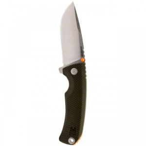 Cutit pliabil SOG Tellus FLK Olive Drab 14-06-01-43, lama Drop Point CRYO 440 Stonewashed, Frame Lock, deschidere Flipper, maner GRN Olive Drab, EDC Outdoor - Img 5