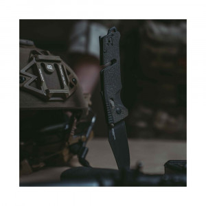 Cutit pliabil SOG Trident AT Olive Drab 11-12-03-41, lama Drop Point CRYO D2 Black TiNi, deschidere asistata S.A.T., AT-XR Lock, taietor de centura, spargator de geam, maner GRN Olive Drab - Img 5