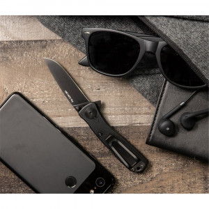 Cutit pliabil SOG Twitch II Black TWI12-CP, lama Drop Point AUS-8 Black TiNi, deschidere asistata S.A.T., Lockback, maner din aluminiu anodizat negru, EDC Premium - Img 15