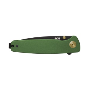 Cutit pliabil SOG Twitch III Forest Green 11-15-04-43, lama Drop Point D2, deschidere asistata S.A.T., maner aluminiu verde, EDC Premium - Img 6