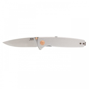 Cutit pliabil SOG Twitch III Satin 11-15-02-43, lama Drop Point D2 Satin, deschidere asistata S.A.T., Lockback, maner aluminiu, EDC Premium - Img 3
