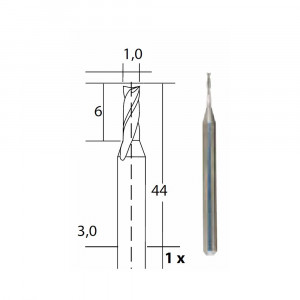 Freza cu 2 caneluri din carbura de tungsten Proxxon 28758, 1,0 x 3,0 mm - Img 2