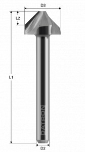 Freza cu 3 caneluri, Datron 0068485D, 4.0x4.0x6.0mm - Img 2