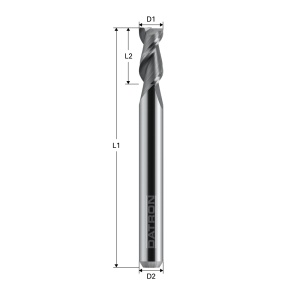 Freza pentru contur, 2 caneluri, Datron 0068040, 8.0x20.0x8.0mm - Img 2