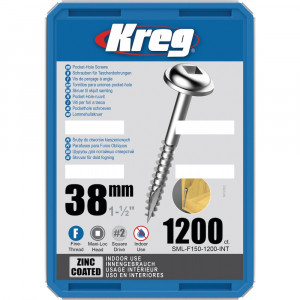 Holțșuruburi Kreg Pocket-Hole 38 mm, filet fin, cap Maxi-Loc, zincate - Img 2